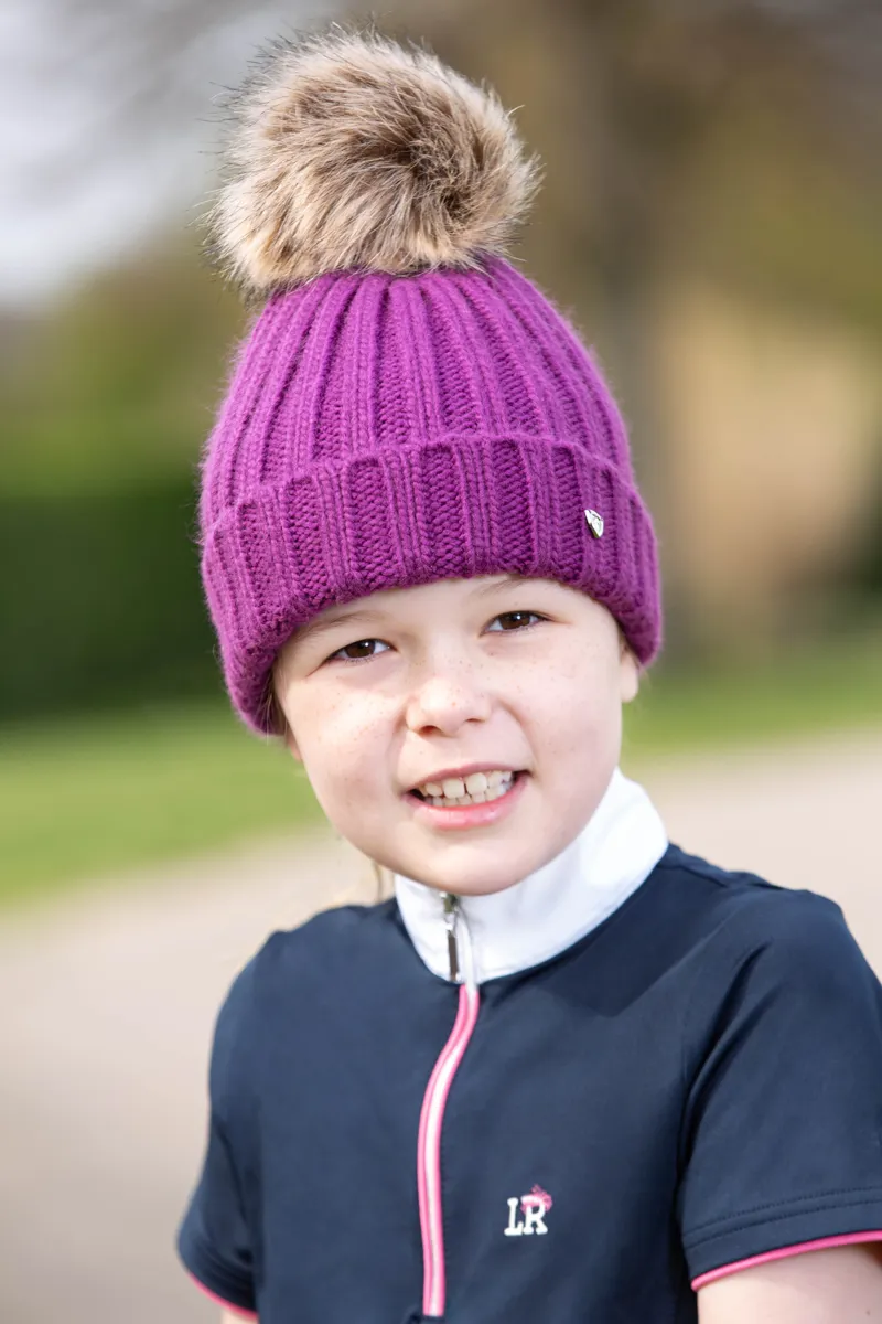 Hy Equestrian Valloire Children's Hat - Plum-1